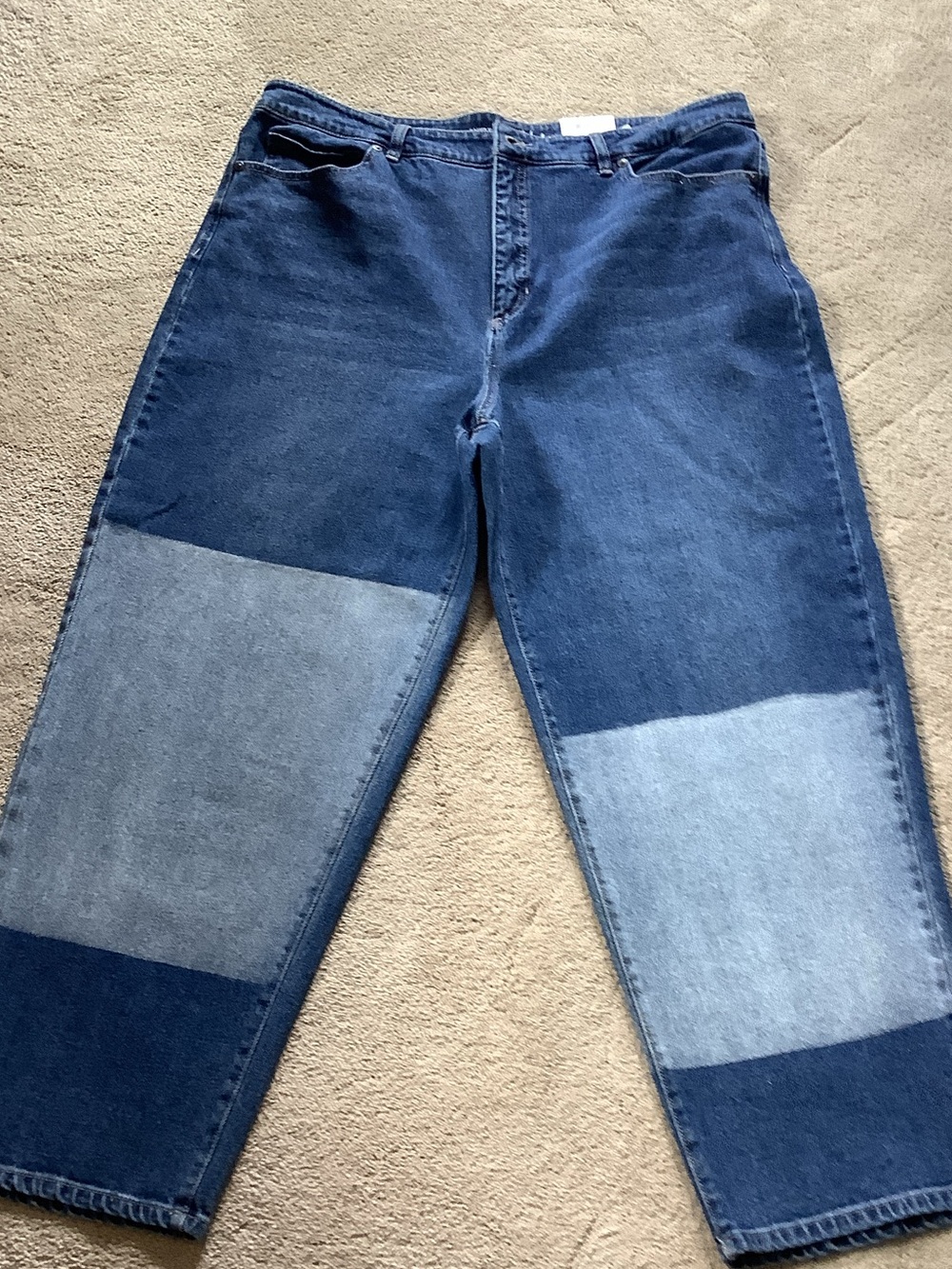 Style & Co. Men's Two-Tone Blue Patchwork Relaxed Jeans